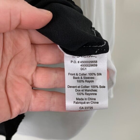 𝅺Aritzia Babaton Julien Blouse Top Henley Silk Front Rolled Sleeve Size XS - Picture 7 of 8